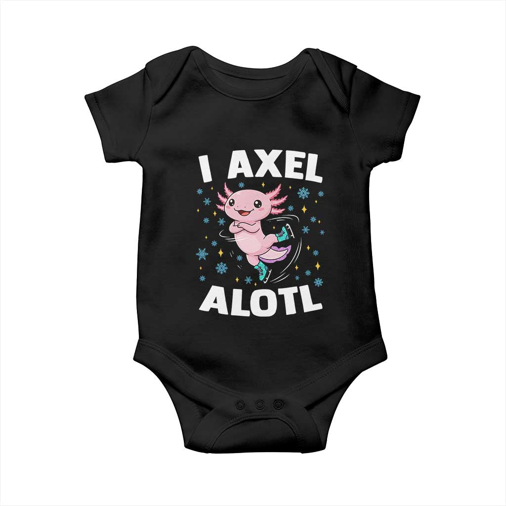 Funny Axolotl Ice Skating Baby Onesie I Axel Alotl Winter Sport - Wonder Print Shop