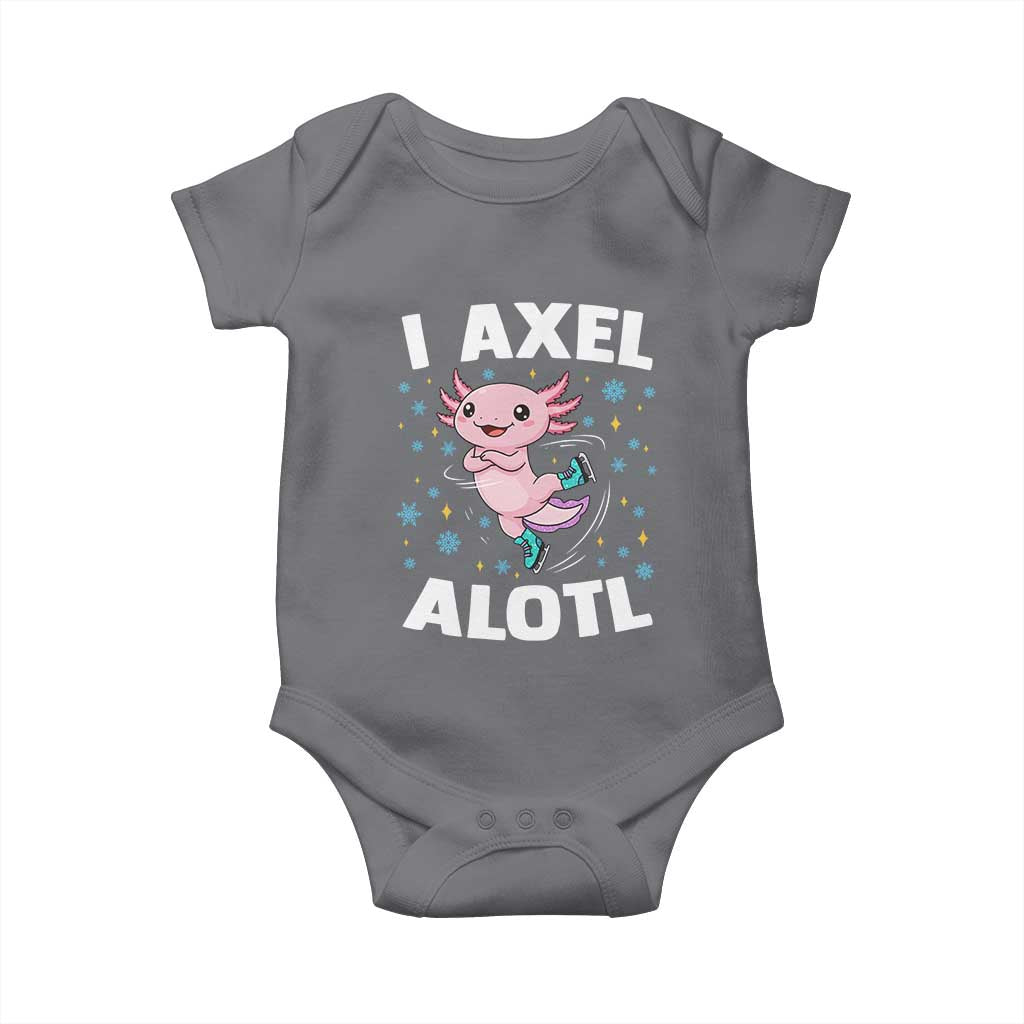 Funny Axolotl Ice Skating Baby Onesie I Axel Alotl Winter Sport - Wonder Print Shop