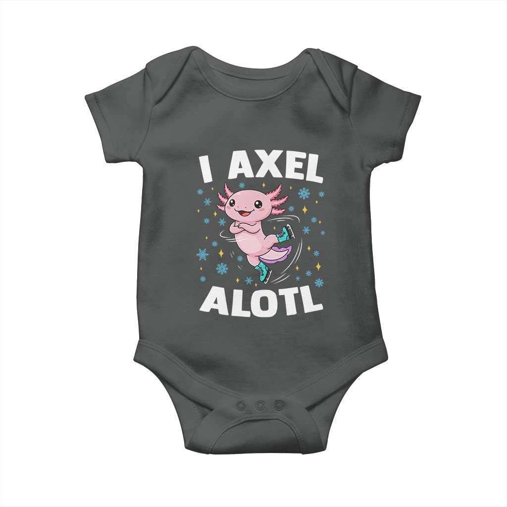 Funny Axolotl Ice Skating Baby Onesie I Axel Alotl Winter Sport - Wonder Print Shop