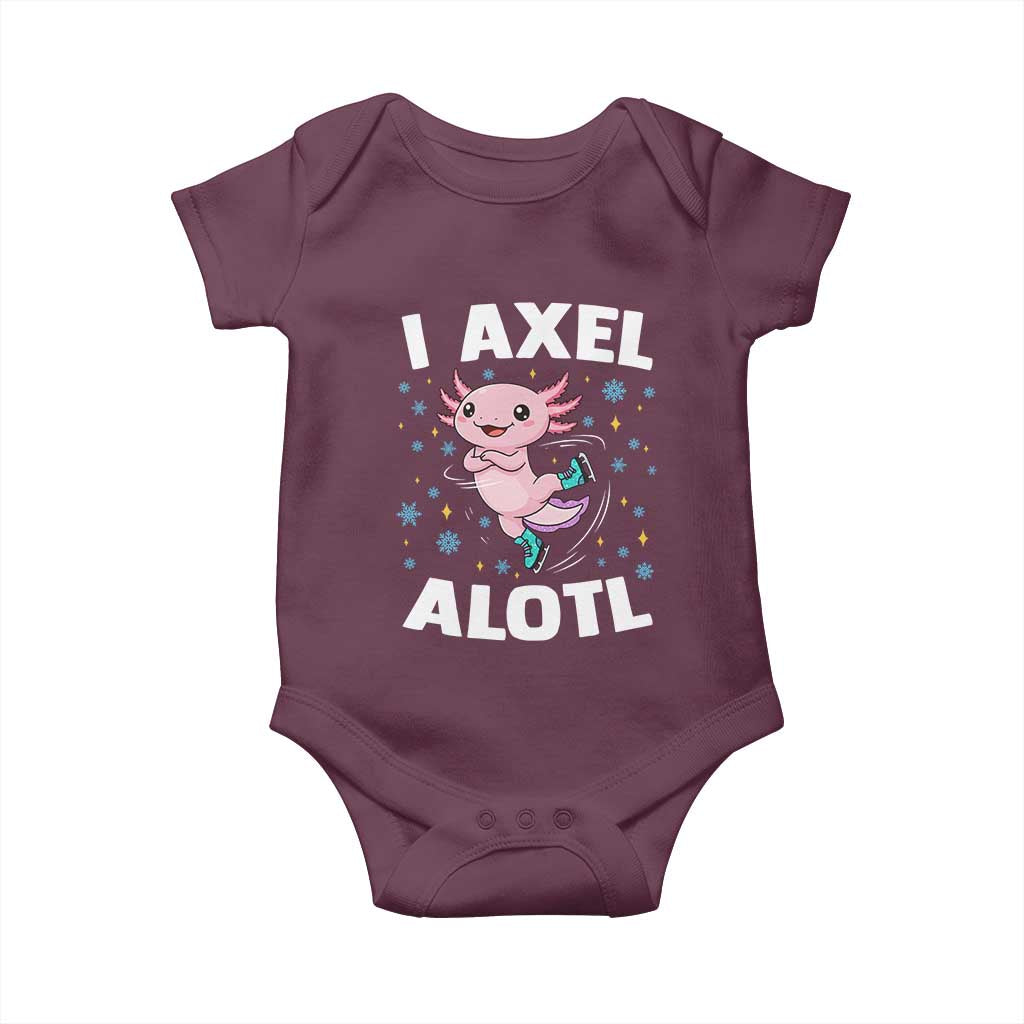 Funny Axolotl Ice Skating Baby Onesie I Axel Alotl Winter Sport - Wonder Print Shop