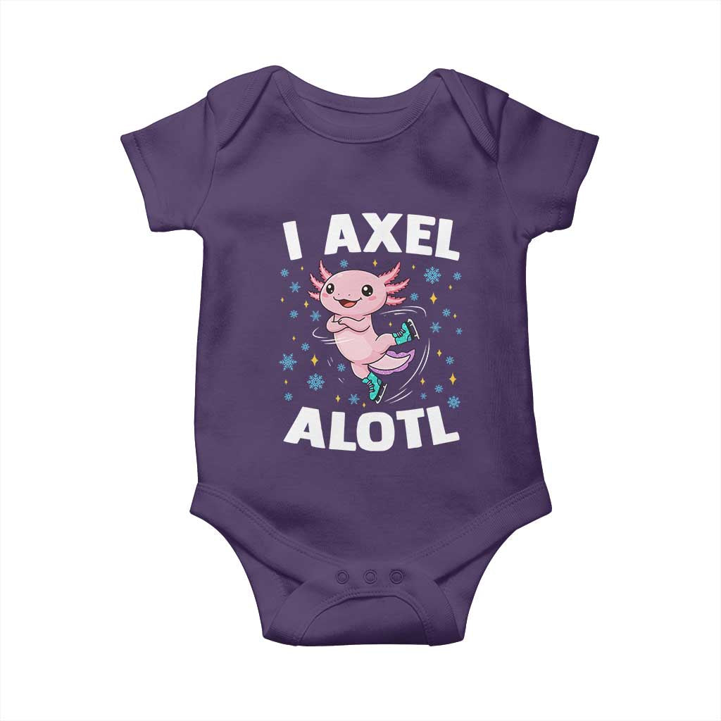 Funny Axolotl Ice Skating Baby Onesie I Axel Alotl Winter Sport - Wonder Print Shop