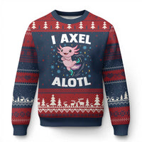 Funny Axolotl Ice Skating Ugly Christmas Sweater I Axel Alotl Winter Sport - Wonder Print Shop