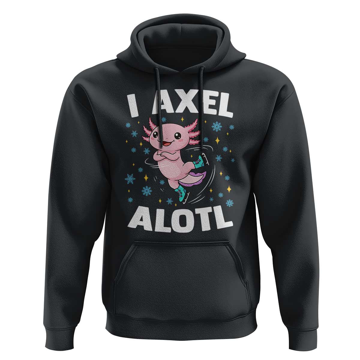 Funny Axolotl Ice Skating Hoodie I Axel Alotl Winter Sport - Wonder Print Shop