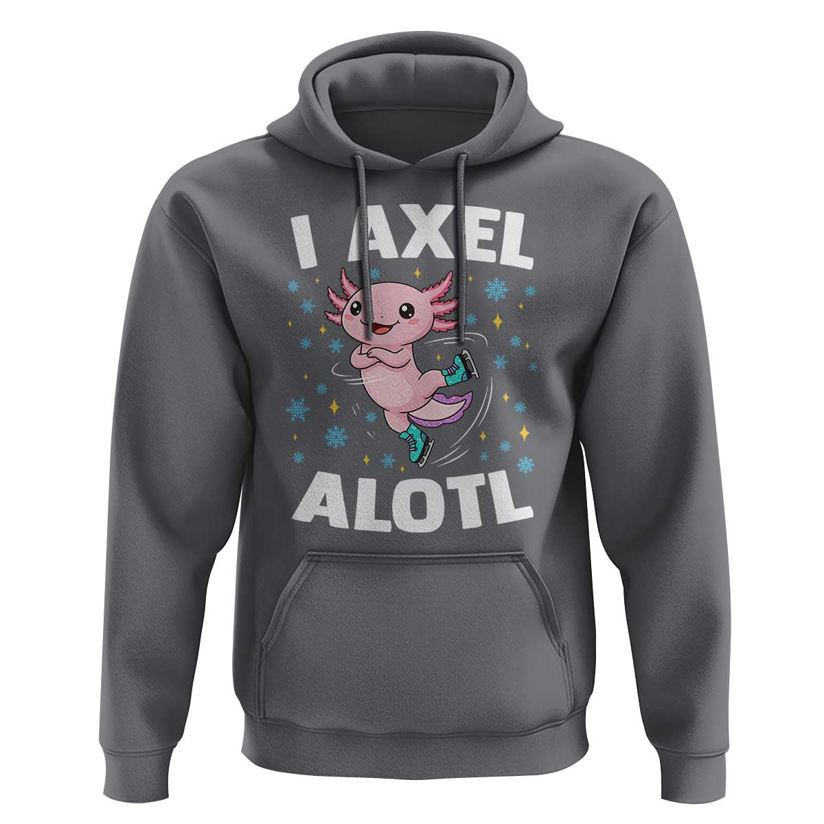 Funny Axolotl Ice Skating Hoodie I Axel Alotl Winter Sport - Wonder Print Shop