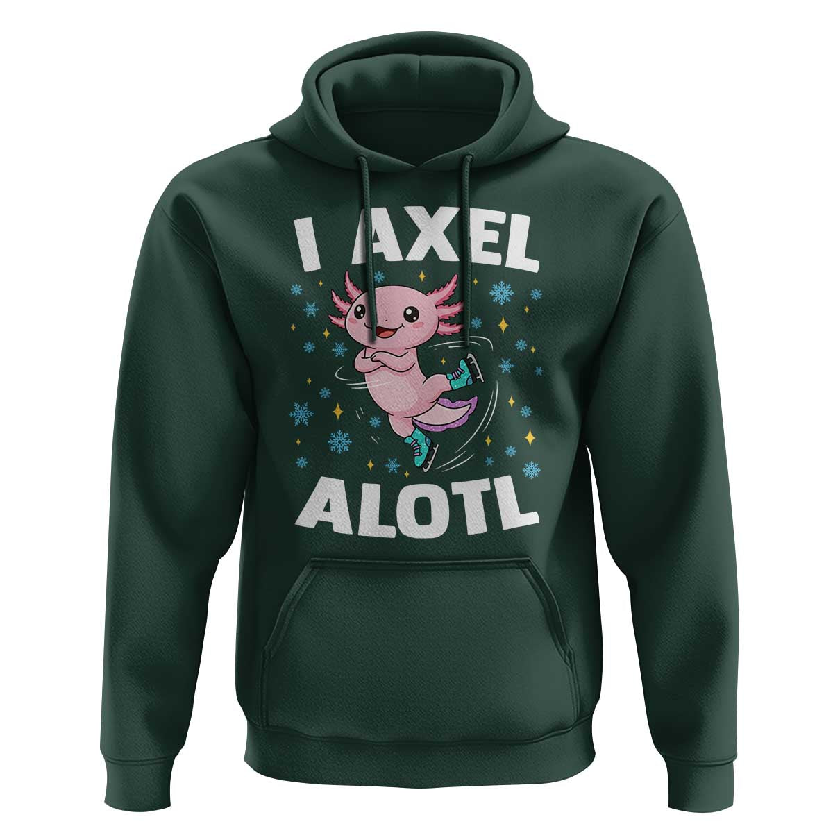 Funny Axolotl Ice Skating Hoodie I Axel Alotl Winter Sport - Wonder Print Shop