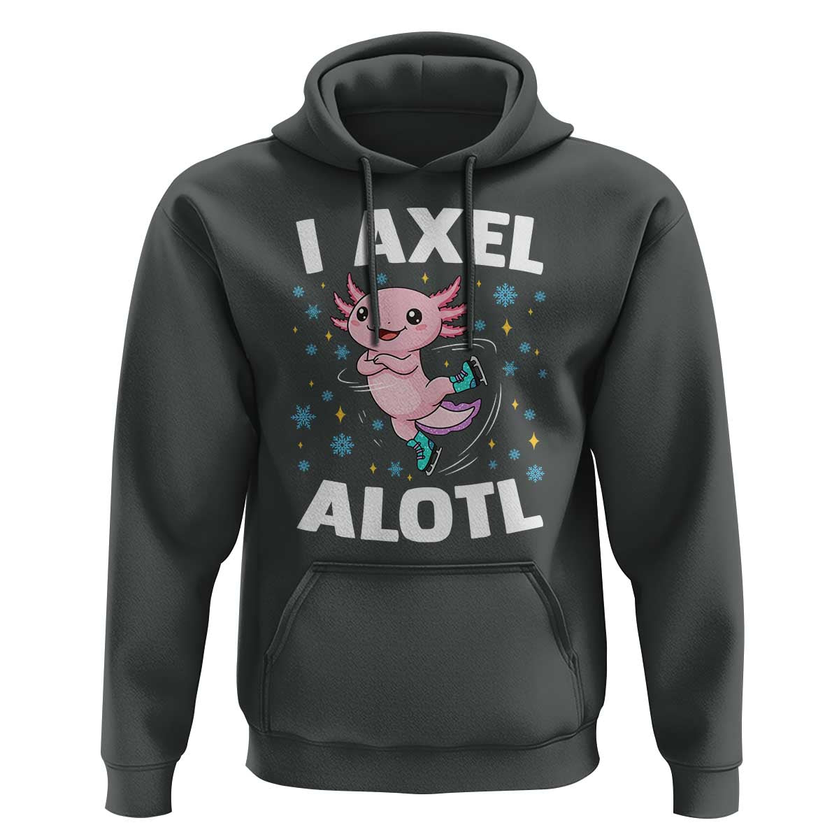 Funny Axolotl Ice Skating Hoodie I Axel Alotl Winter Sport - Wonder Print Shop