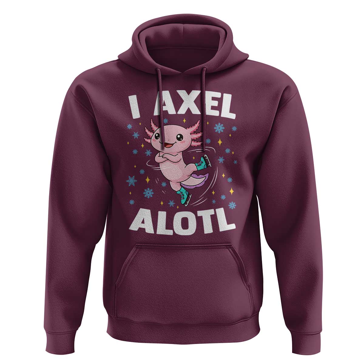 Funny Axolotl Ice Skating Hoodie I Axel Alotl Winter Sport - Wonder Print Shop