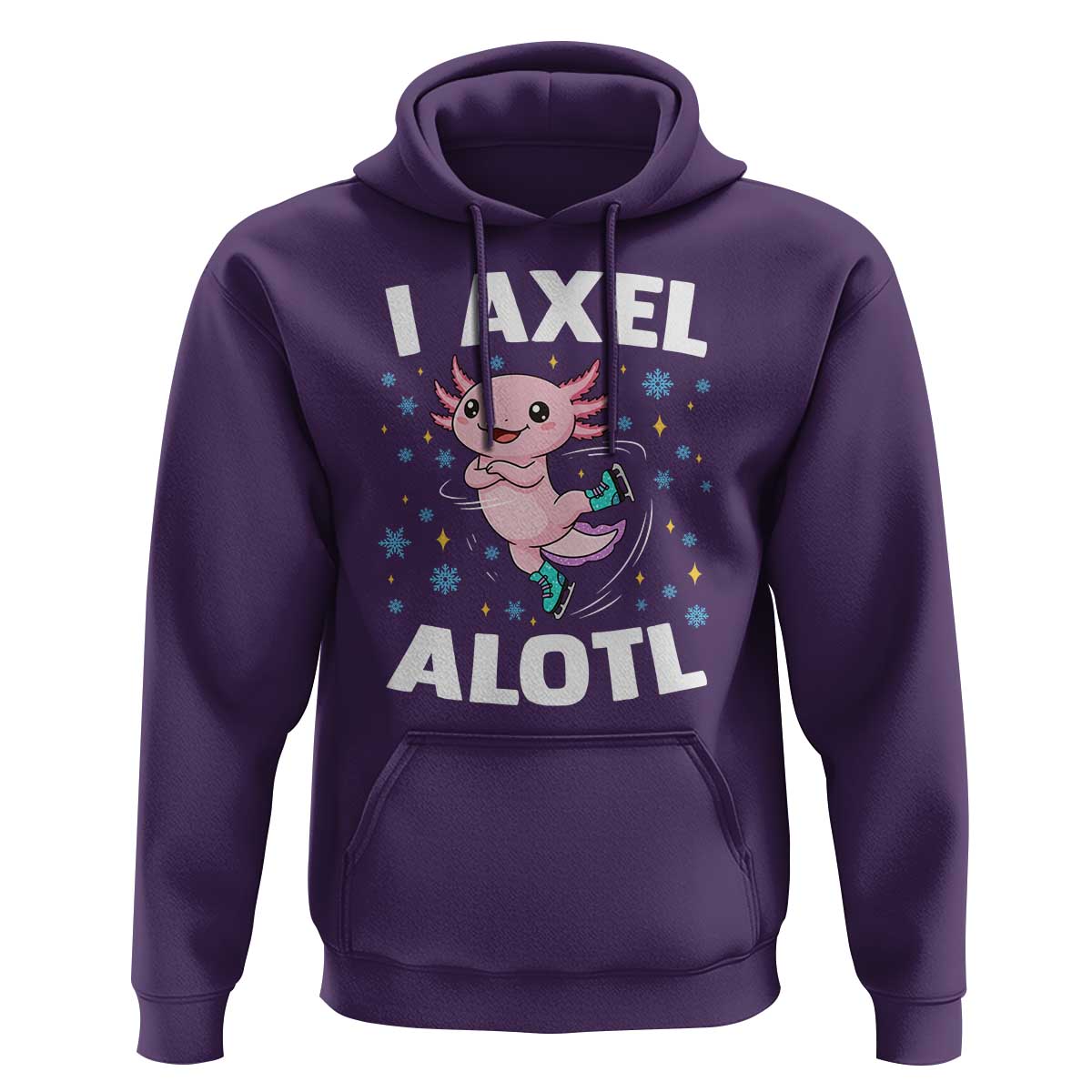 Funny Axolotl Ice Skating Hoodie I Axel Alotl Winter Sport - Wonder Print Shop