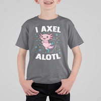Funny Axolotl Ice Skating T Shirt For Kid I Axel Alotl Winter Sport - Wonder Print Shop