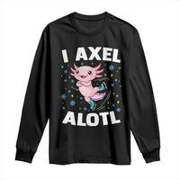 Funny Axolotl Ice Skating Long Sleeve Shirt I Axel Alotl Winter Sport - Wonder Print Shop