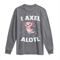 Funny Axolotl Ice Skating Long Sleeve Shirt I Axel Alotl Winter Sport - Wonder Print Shop