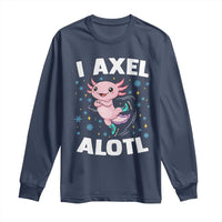 Funny Axolotl Ice Skating Long Sleeve Shirt I Axel Alotl Winter Sport - Wonder Print Shop