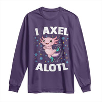 Funny Axolotl Ice Skating Long Sleeve Shirt I Axel Alotl Winter Sport - Wonder Print Shop
