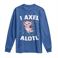 Funny Axolotl Ice Skating Long Sleeve Shirt I Axel Alotl Winter Sport - Wonder Print Shop