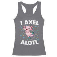 Funny Axolotl Ice Skating Racerback Tank Top I Axel Alotl Winter Sport - Wonder Print Shop