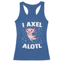 Funny Axolotl Ice Skating Racerback Tank Top I Axel Alotl Winter Sport - Wonder Print Shop