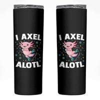 Funny Axolotl Ice Skating Skinny Tumbler I Axel Alotl Winter Sport - Wonder Print Shop