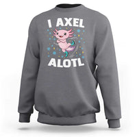Funny Axolotl Ice Skating Sweatshirt I Axel Alotl Winter Sport - Wonder Print Shop