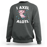Funny Axolotl Ice Skating Sweatshirt I Axel Alotl Winter Sport - Wonder Print Shop