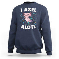 Funny Axolotl Ice Skating Sweatshirt I Axel Alotl Winter Sport - Wonder Print Shop