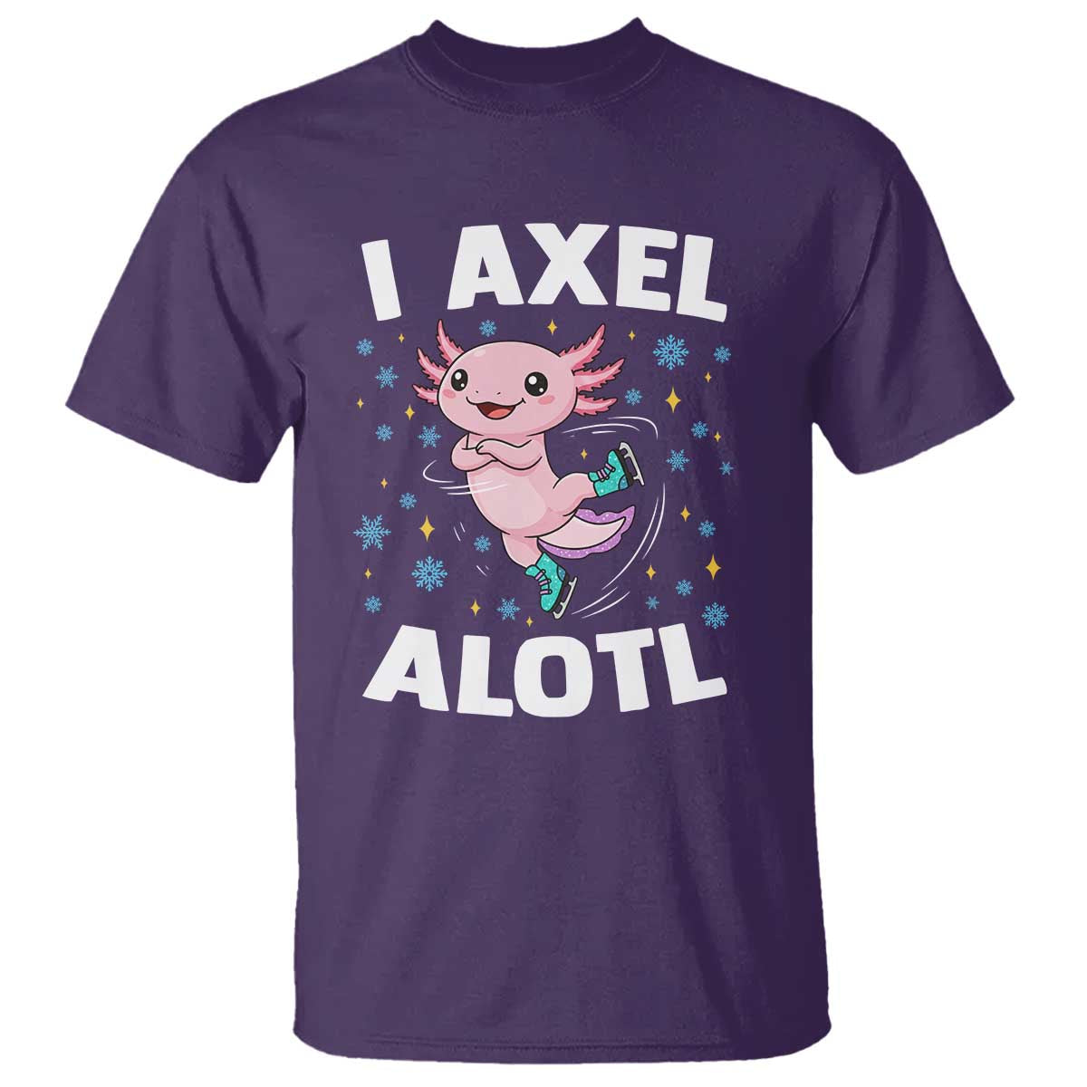 Funny Axolotl Ice Skating T Shirt I Axel Alotl Winter Sport - Wonder Print Shop