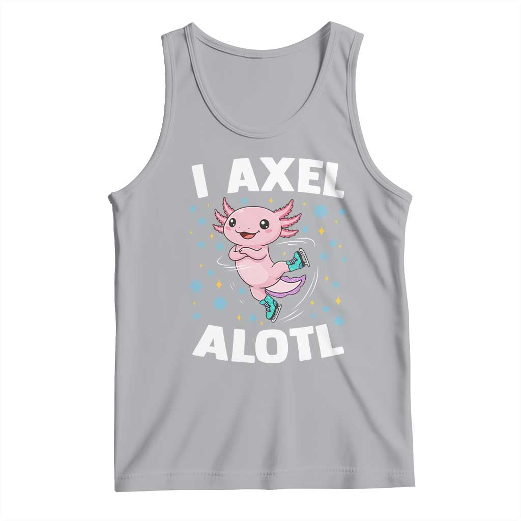 Funny Axolotl Ice Skating Tank Top I Axel Alotl Winter Sport - Wonder Print Shop
