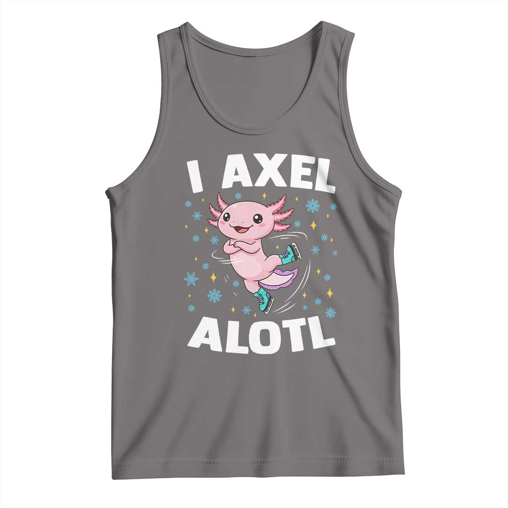 Funny Axolotl Ice Skating Tank Top I Axel Alotl Winter Sport - Wonder Print Shop