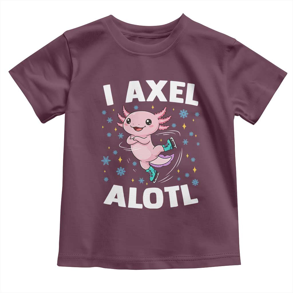 Funny Axolotl Ice Skating Toddler T Shirt I Axel Alotl Winter Sport - Wonder Print Shop