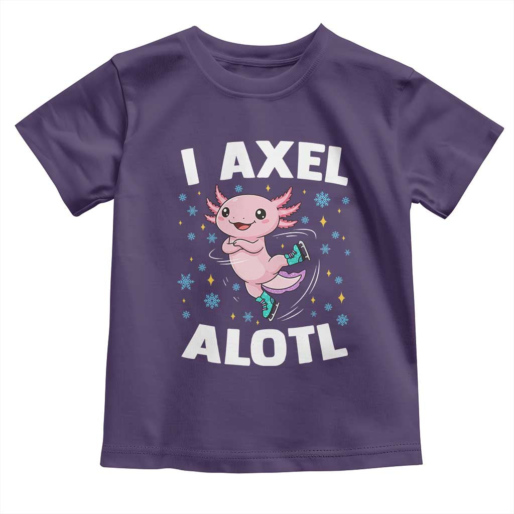 Funny Axolotl Ice Skating Toddler T Shirt I Axel Alotl Winter Sport - Wonder Print Shop