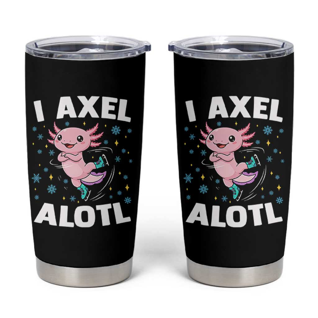 Funny Axolotl Ice Skating Tumbler Cup I Axel Alotl Winter Sport - Wonder Print Shop