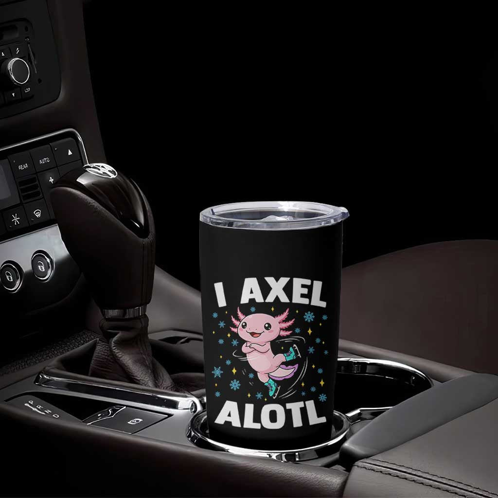 Funny Axolotl Ice Skating Tumbler Cup I Axel Alotl Winter Sport - Wonder Print Shop