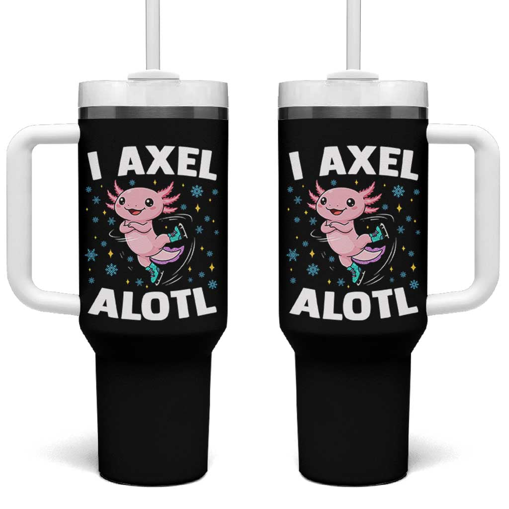 Funny Axolotl Ice Skating Tumbler With Handle I Axel Alotl Winter Sport - Wonder Print Shop