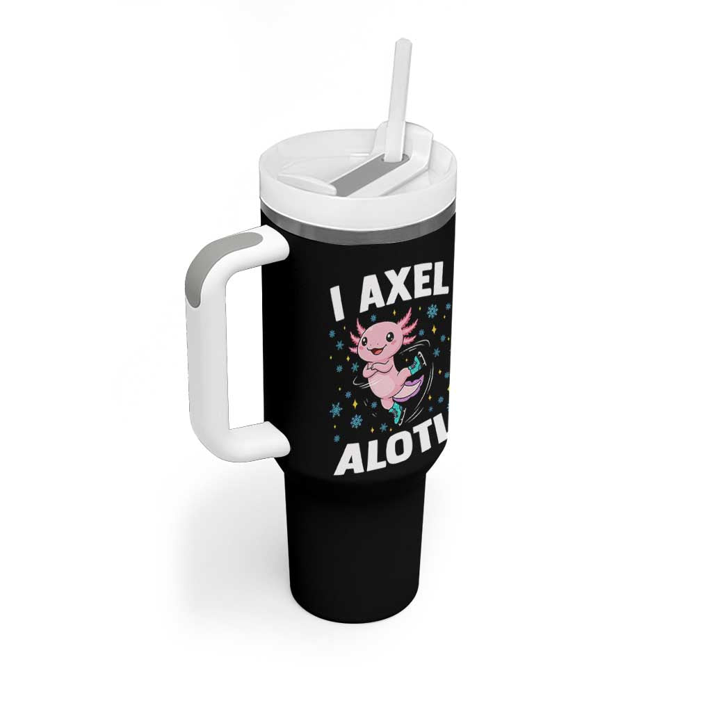 Funny Axolotl Ice Skating Tumbler With Handle I Axel Alotl Winter Sport - Wonder Print Shop