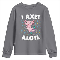 Funny Axolotl Ice Skating Youth Sweatshirt I Axel Alotl Winter Sport - Wonder Print Shop