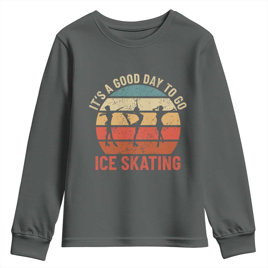 Funny It's A Good Day To Go Ice Skating Youth Sweatshirt - Wonder Print Shop