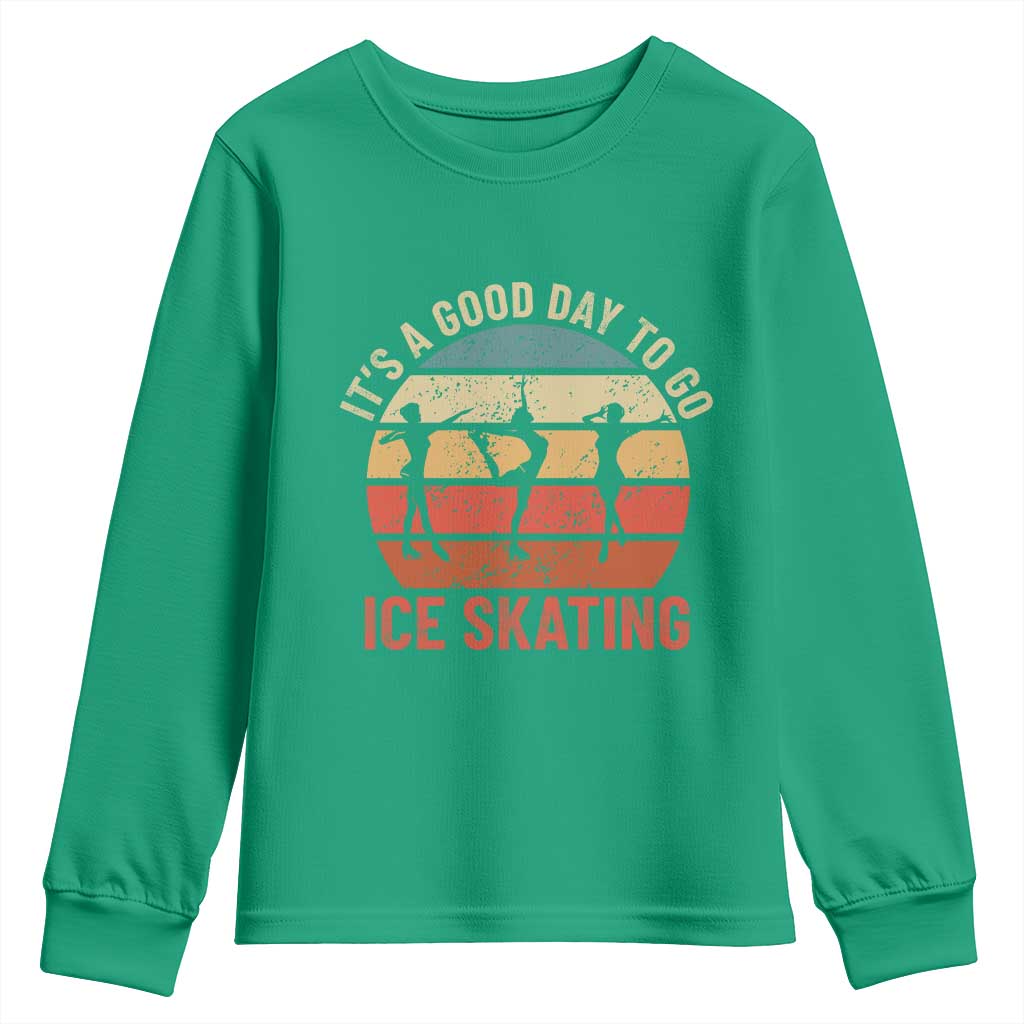Funny It's A Good Day To Go Ice Skating Youth Sweatshirt - Wonder Print Shop