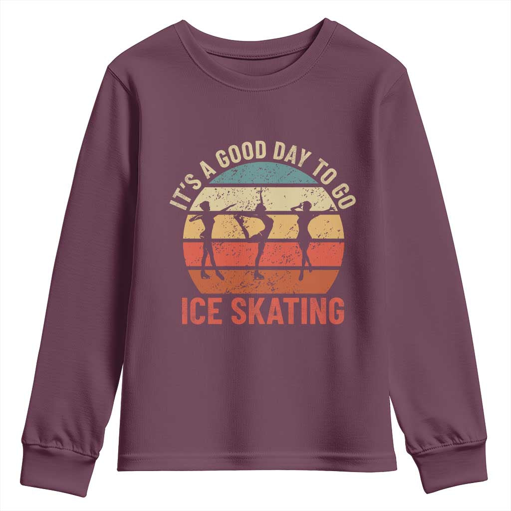Funny It's A Good Day To Go Ice Skating Youth Sweatshirt - Wonder Print Shop
