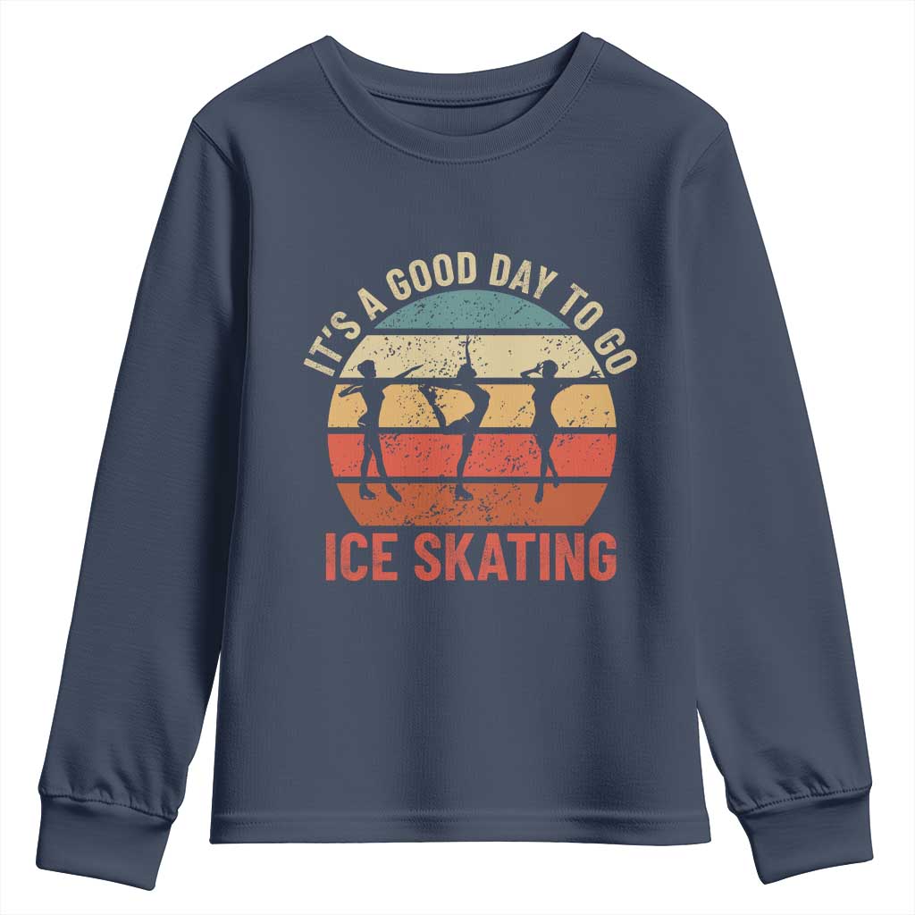 Funny It's A Good Day To Go Ice Skating Youth Sweatshirt - Wonder Print Shop