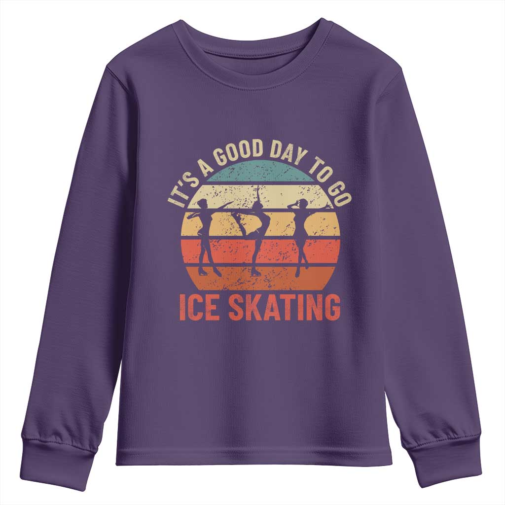 Funny It's A Good Day To Go Ice Skating Youth Sweatshirt - Wonder Print Shop