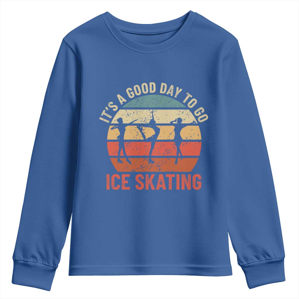 Funny It's A Good Day To Go Ice Skating Youth Sweatshirt - Wonder Print Shop