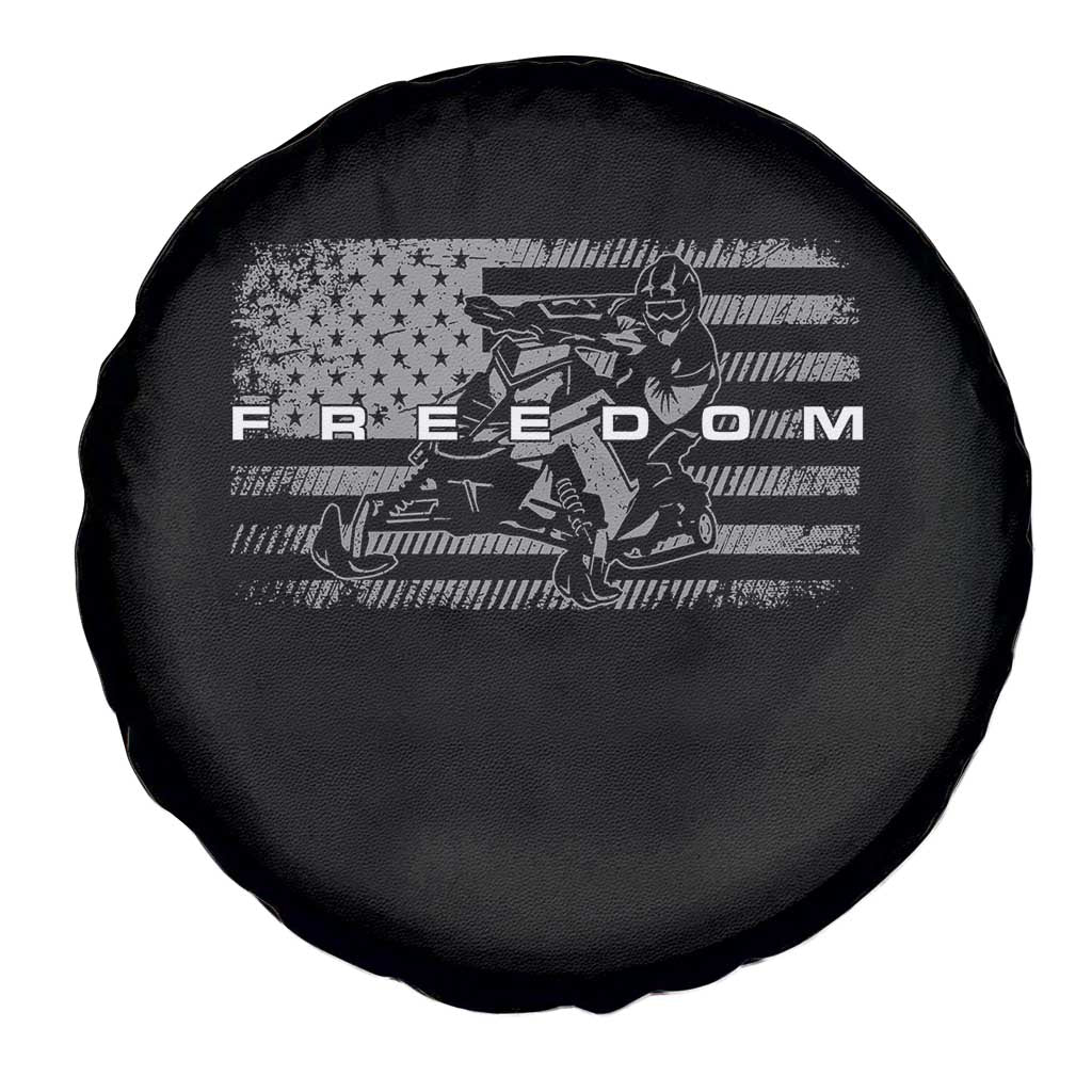 American Flag Snowmobile Freedom Winter Sport Spare Tire Cover - Wonder Print Shop