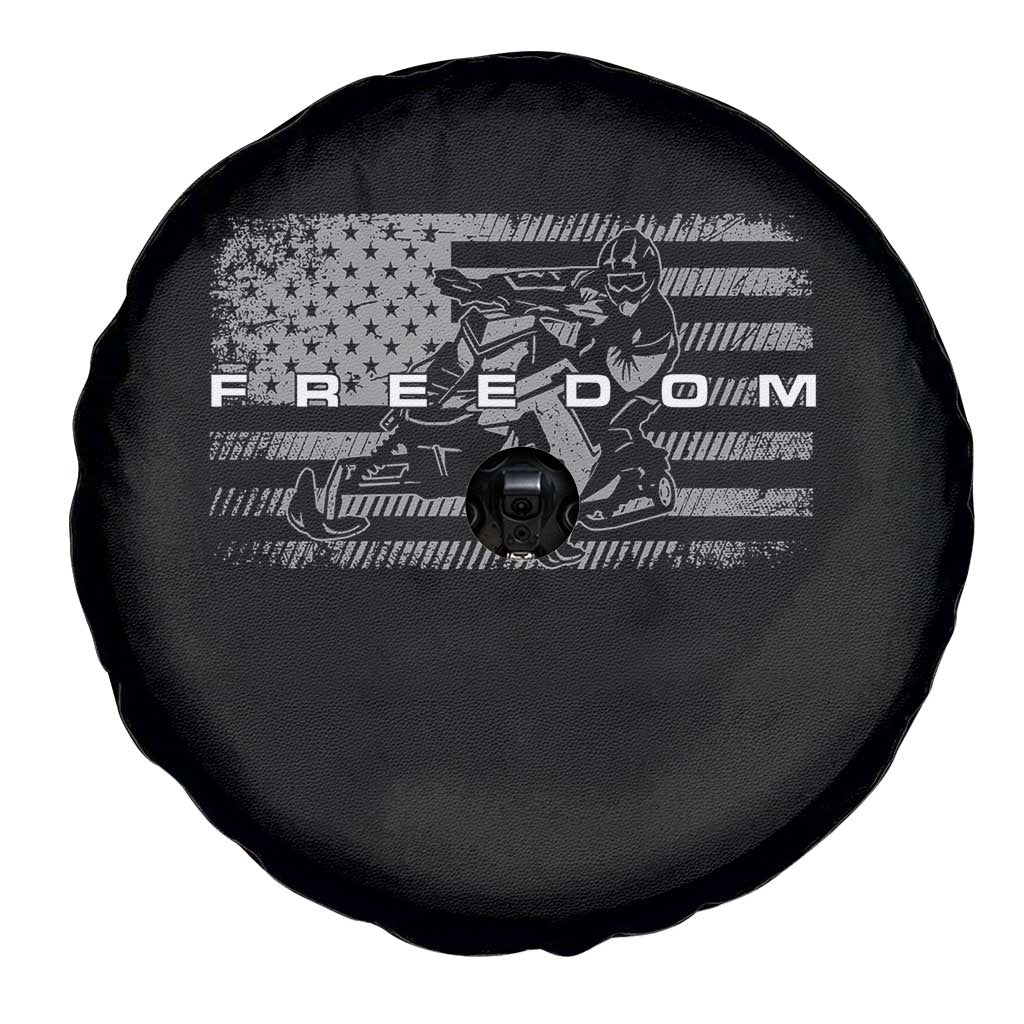 American Flag Snowmobile Freedom Winter Sport Spare Tire Cover - Wonder Print Shop