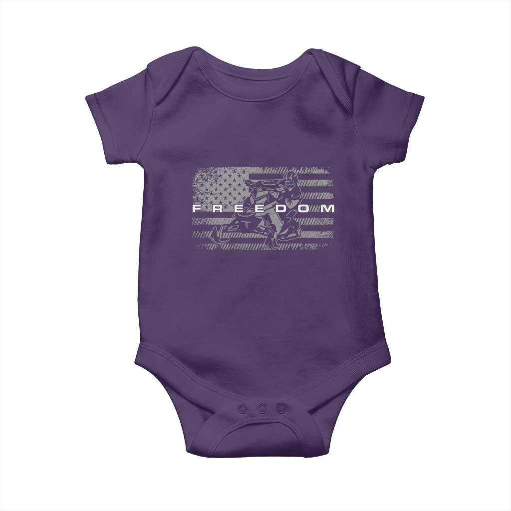 American Flag Snowmobile Freedom Winter Sport Baby Onesie - Wonder Print Shop