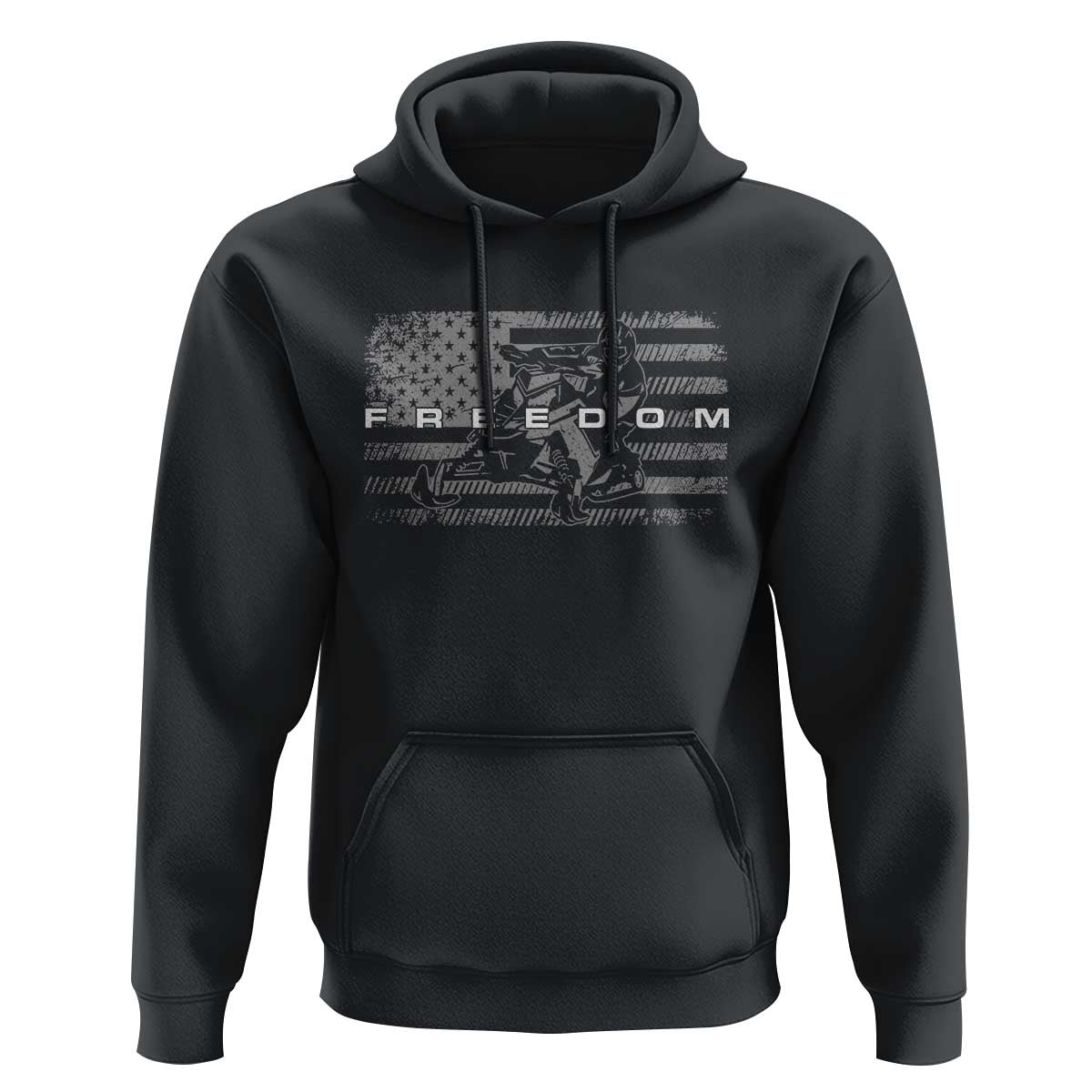 American Flag Snowmobile Freedom Winter Sport Hoodie - Wonder Print Shop