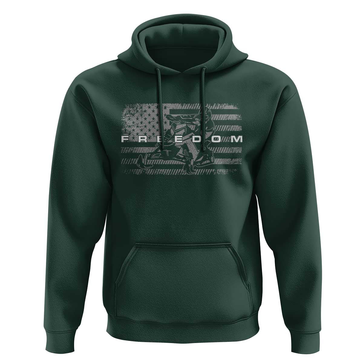 American Flag Snowmobile Freedom Winter Sport Hoodie - Wonder Print Shop