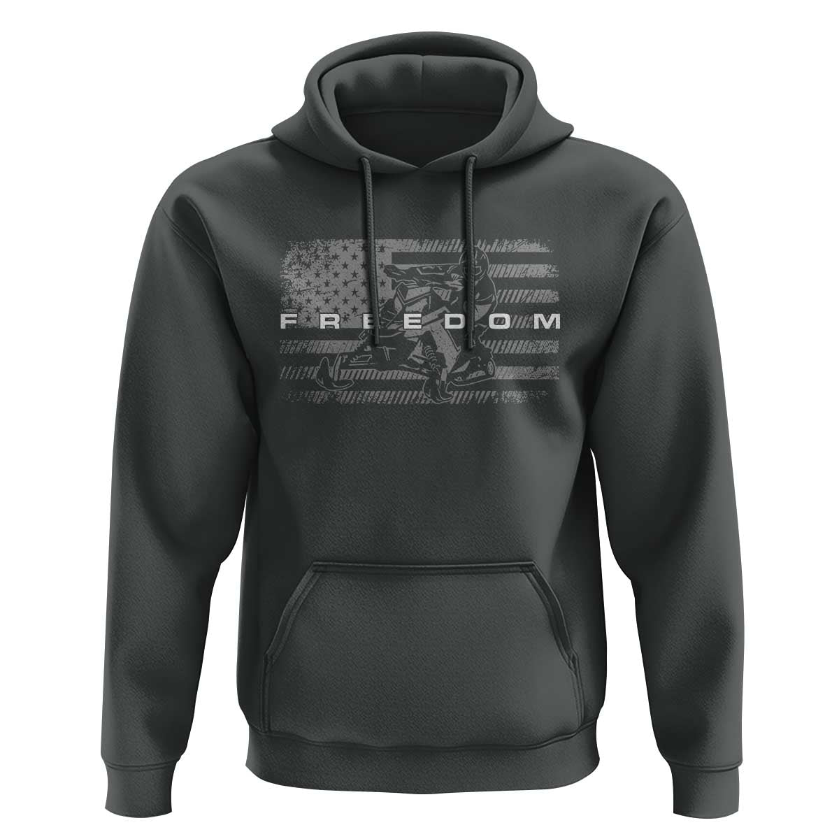 American Flag Snowmobile Freedom Winter Sport Hoodie - Wonder Print Shop