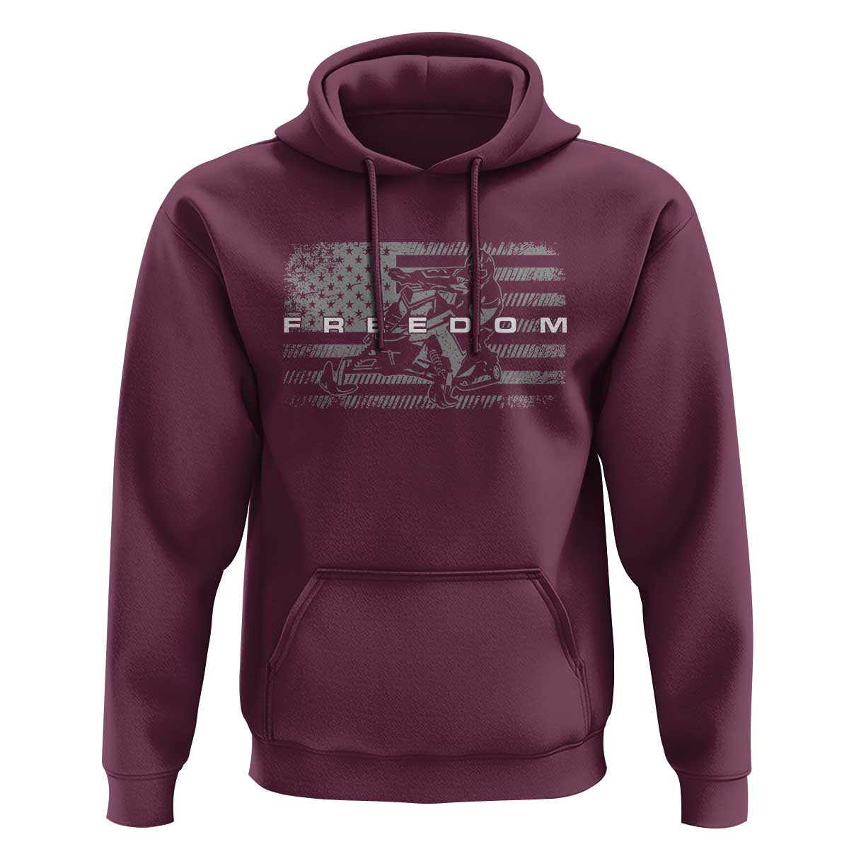 American Flag Snowmobile Freedom Winter Sport Hoodie - Wonder Print Shop