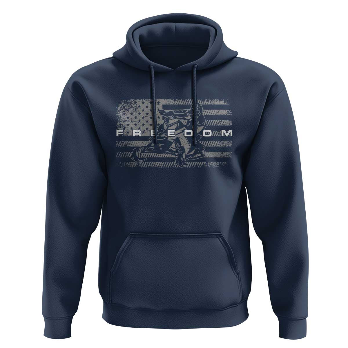 American Flag Snowmobile Freedom Winter Sport Hoodie - Wonder Print Shop