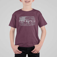 American Flag Snowmobile Freedom Winter Sport T Shirt For Kid - Wonder Print Shop