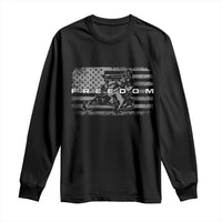American Flag Snowmobile Freedom Winter Sport Long Sleeve Shirt - Wonder Print Shop